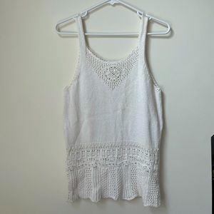 SOLD || White beaded sweater tank
